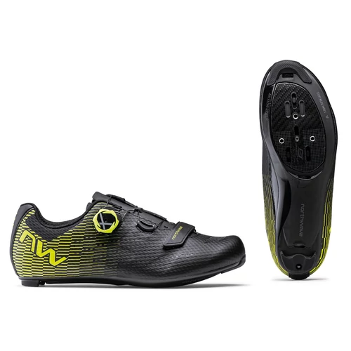CIPŐ NORTHWAVE ROAD STORM CARBON 2 FEKETE/FLUO SÁRGA