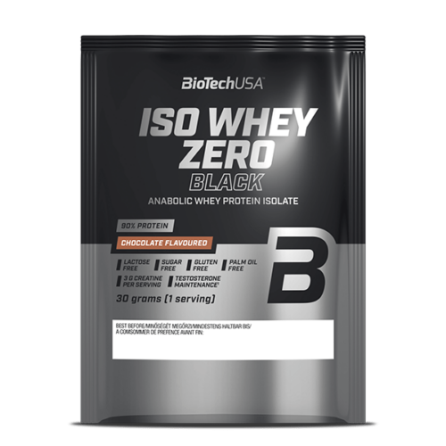 Iso Whey Zero Black tejsavófehérje-izolátum alapú italpor - 30 g vanília 10 db/csomag
