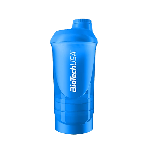 BioTechUSA Wave+ Shaker 600ml(+200ml+150ml) kék