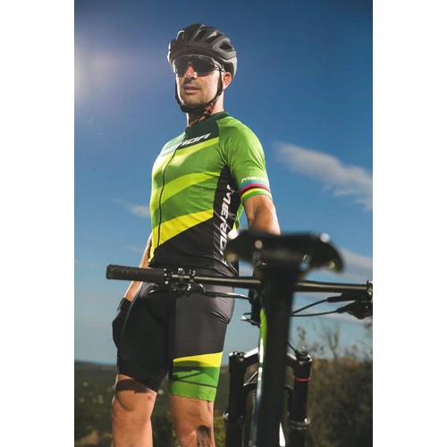 Nadrág MERIDA CX DESIGN PREMIUM rövid XXL fekete/zöld kantáros - 760022-1015