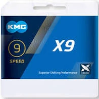 Lánc KMC X9 szürke 1/2x1/128 114L