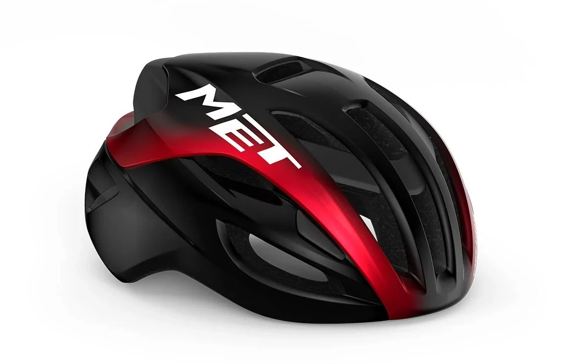 MET Rivale Mips normál sisak [fényes fekete-metál piros, 56-58 cm (M)]