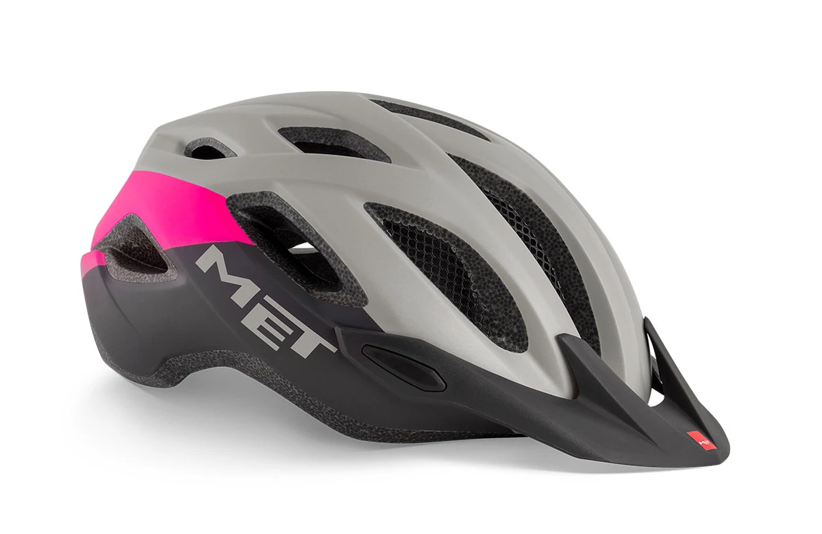 MET Crossover kerékpáros sisak [matt szürke-pink, 60-64 cm (XL)]