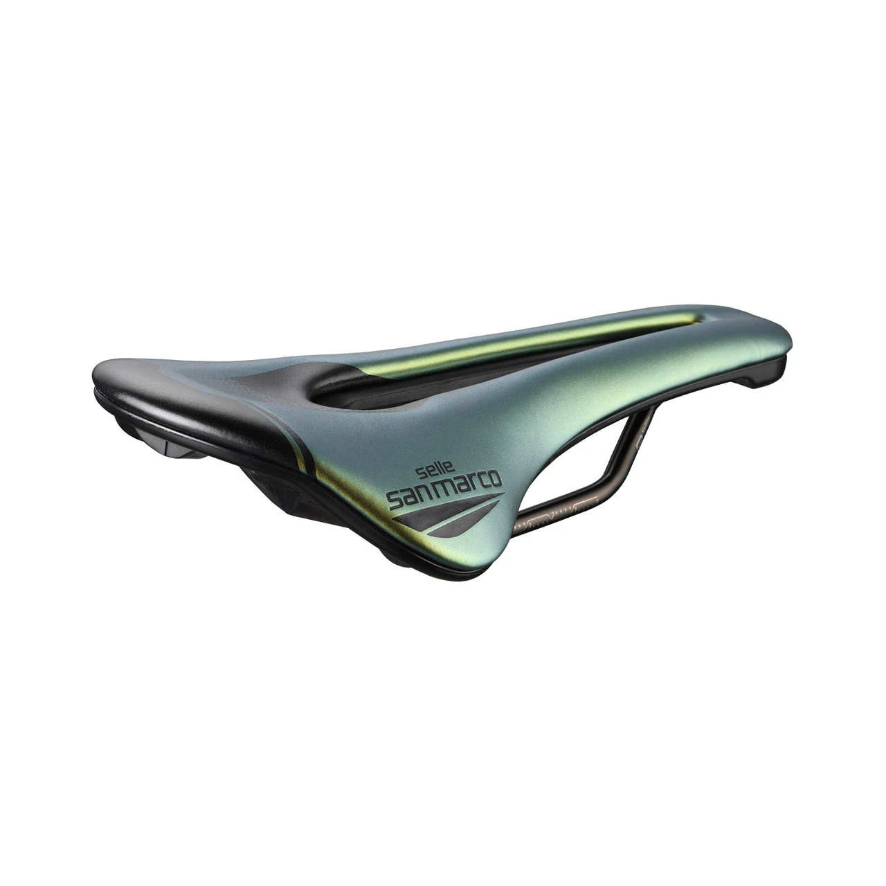 Selle San Marco Shortfit 2.0 Open-Fit Racing Iridescent Gold nyereg [140 mm, 255 mm]