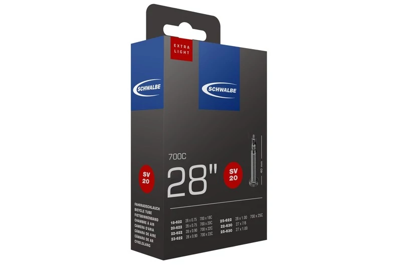 Tömlő 700x18-25c (18/25-622/630) schwalbe sv20 extra light - 40mm dobozos