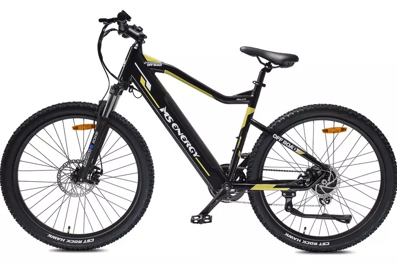 Ms energy elektromos kerékpár m10 mtb 8 sp 27,5/21 fekete/sárga