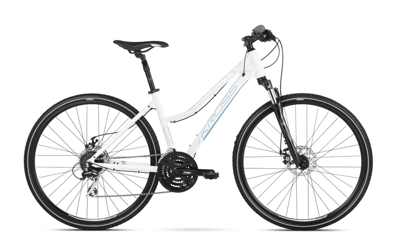 Kross Evado 4.0 D 28 könnyű alu vázas M-es vázméret női Cross trekking kerékpár wht_blu gl