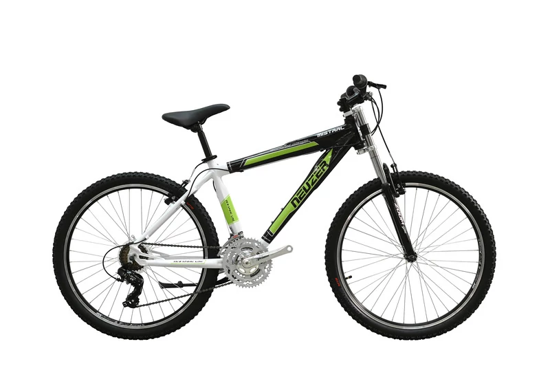 Neuzer neuzer alu mtb kerékpár eco ffi 21 fekete/fehér-zöld dupla vállas villával is elérhető