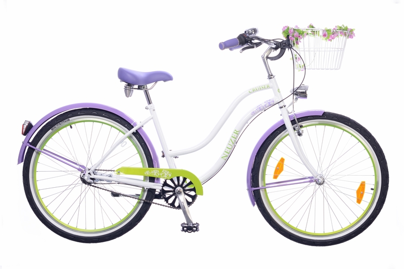Neuzer picnic női városi kerékpár fehér/lila-zöld
