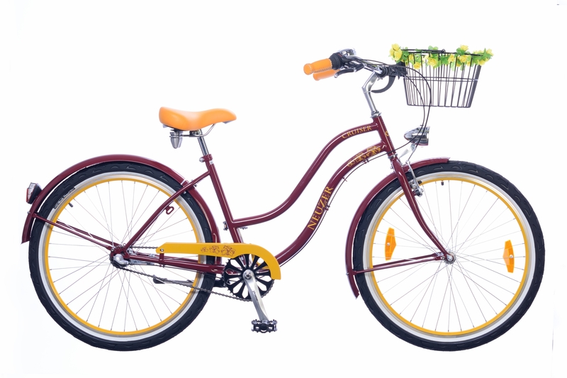 Neuzer picnic női városi kerékpár vörösbor/sárga