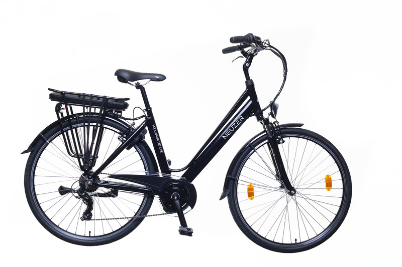 Neuzer hollandia  delux női elektromos városi kerékpár 18 fekete fehér