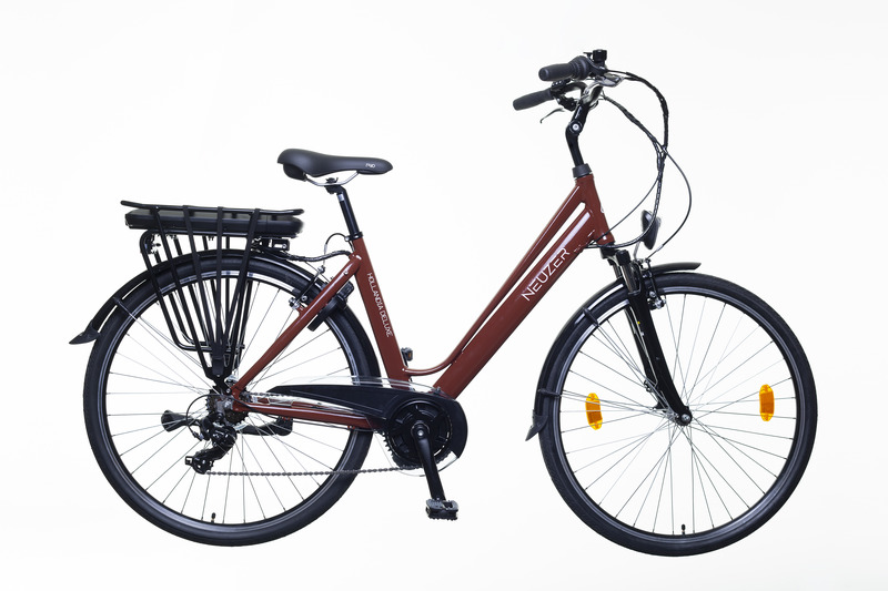 Neuzer hollandia delux női elektromos városi kerékpár 19,5 barna/fehér