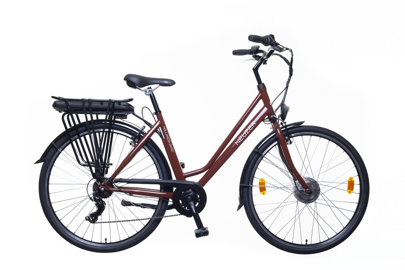 Neuzer hollandia  basic női alu. 18 elektromos városi kerékpár barna/fehér