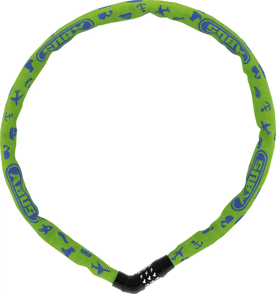 ABUS láncos lakat jelkóddal Steel-O-Chain Symbols 4804C/75, lime