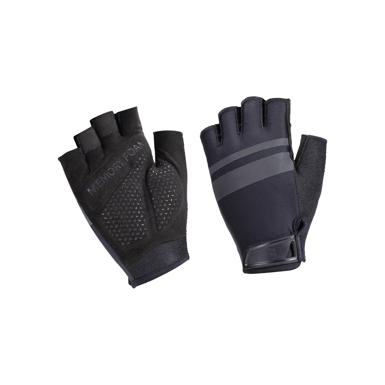 BBW-59 kerékpáros kesztyű HighComfort emlékező szivacsos, fekete L