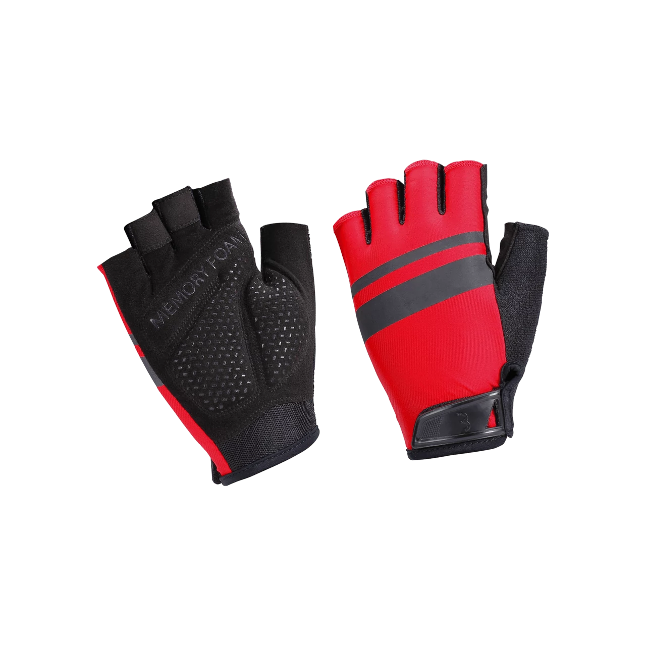 BBW-59 kerékpáros kesztyű HighComfort emlékező szivacsos, piros L