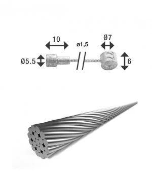 Bowden fék 2250x1,5mm 2 niplivel BR-X86