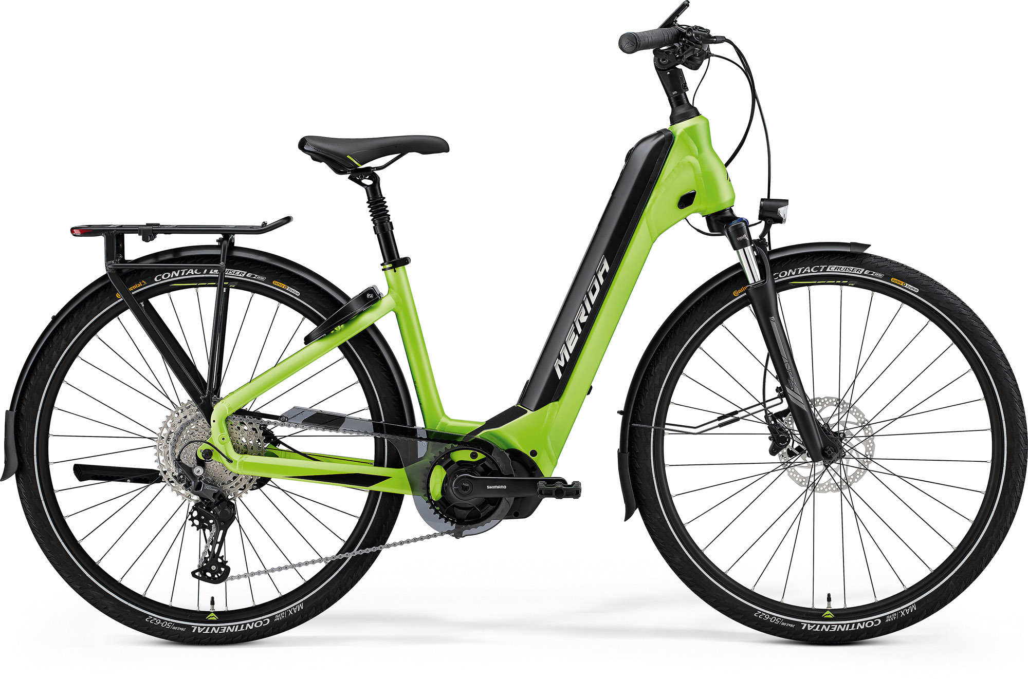 MERIDA 2021 eSPRESSO CITY 675 EQ S elektromos városi kerékpár (43) MATT ZÖLD/FEKETE