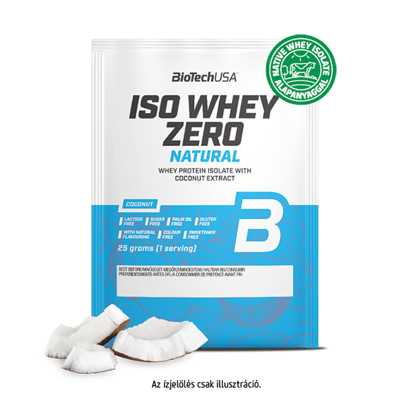 Iso Whey Zero Natural tejsavófehérje izolátum alapú italpor - 25 g kókusz ízű 10 db/csomag