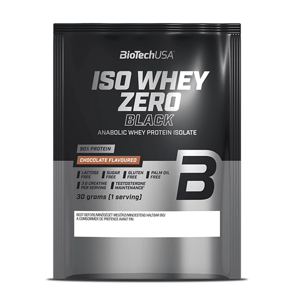 Iso Whey Zero Black tejsavófehérje-izolátum alapú italpor - 30 g csokoládé 10 db/csomag