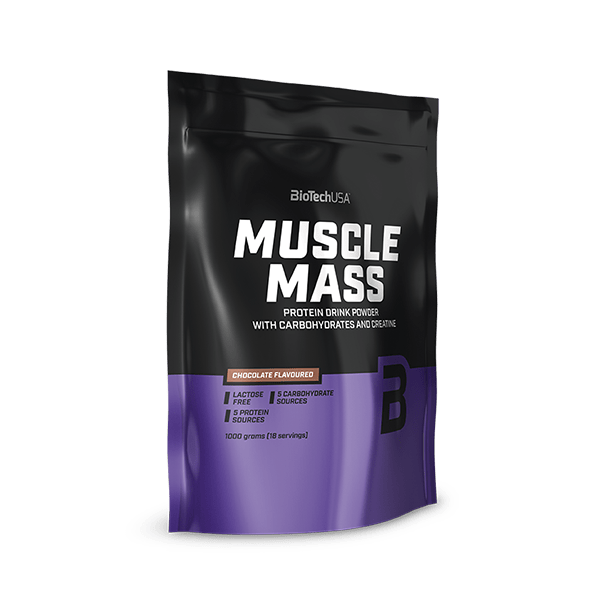 Muscle Mass szénhidrát- és fehérjetartalmú italpor - 1000 g eper