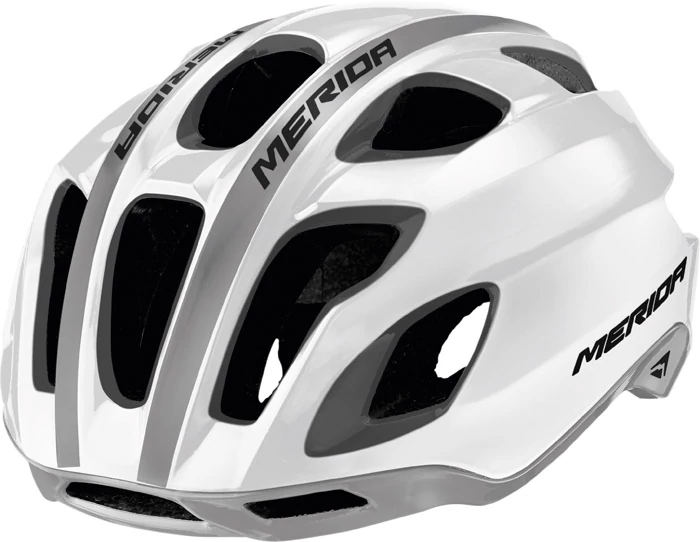 Fejvédő MERIDA TEAM RACE fehér/szürke (56-60 cm)