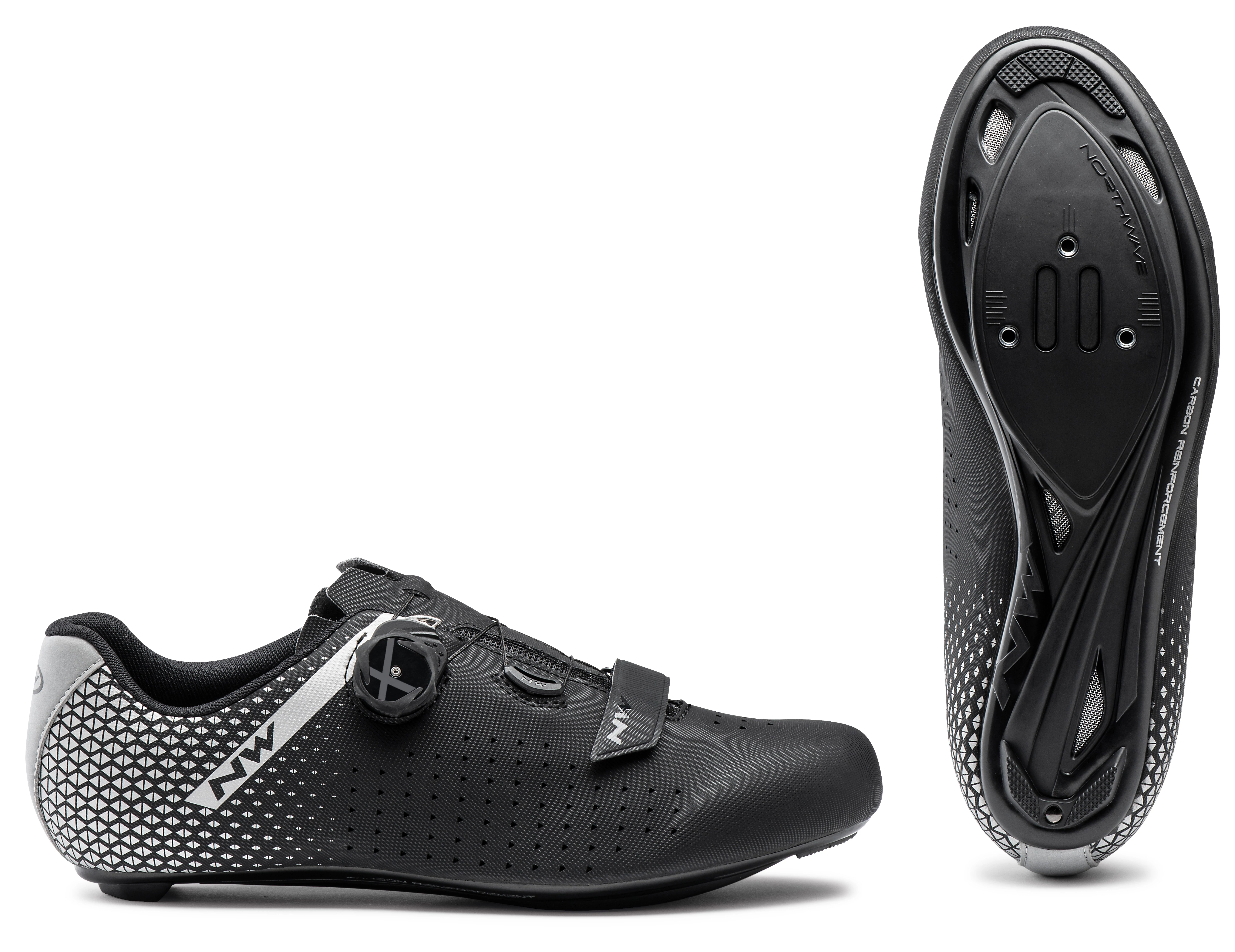 Cipő NORTHWAVE ROAD CORE PLUS 2 W 45 WIDE szélesített verzió, fekete