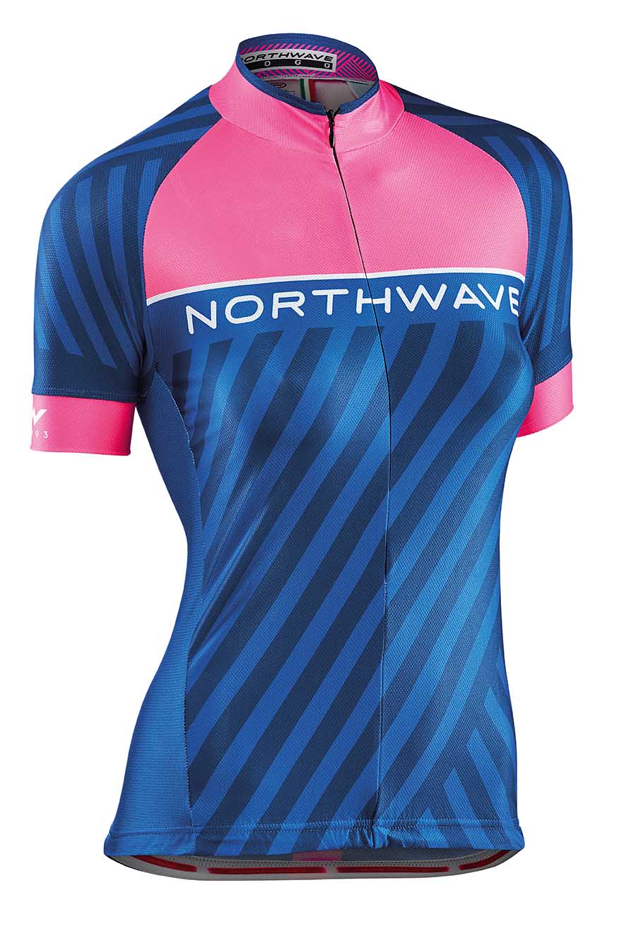 Northwave Logo 3 WMN női rövid ujjú mez, pink/fluo kék szín, M méret