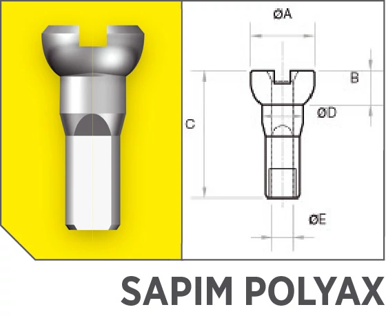 Küllőanya SAPIM POLYAX réz 14G 16 mm ezüst